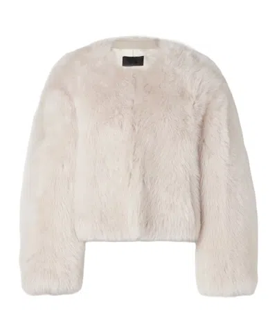 Nili Lotan Elan Short Fur Coat In White
