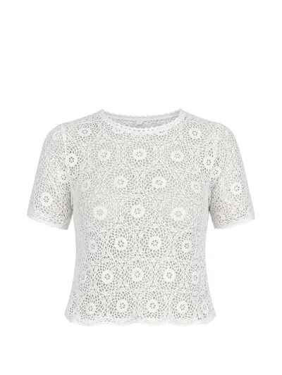Nili Lotan Elionne Crochet-knit Blouse In White