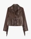 Nili Lotan Eloi Leather Jacket In Brown