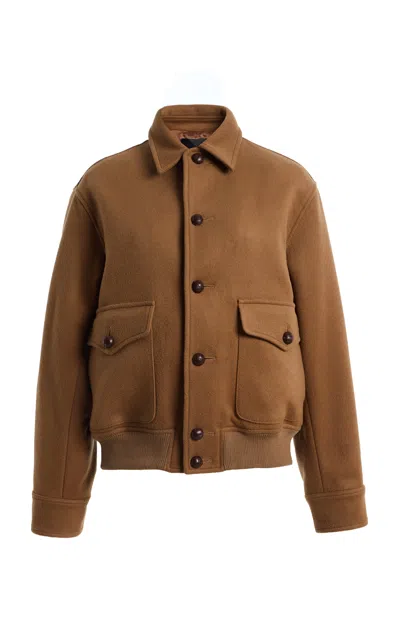 Nili Lotan Elva Wool Bomber Jacket In Brown