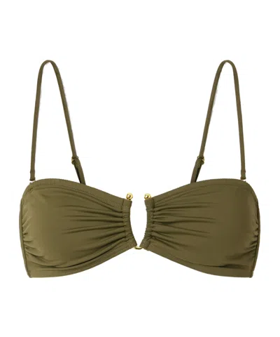 Nili Lotan Embellished Bikini Top In Green