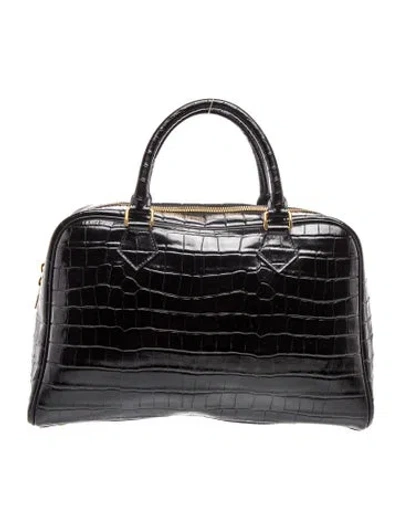 Pre-owned Nili Lotan Embossed Leather Jaclyn In Black