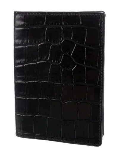 Pre-owned Nili Lotan Embossed Leather Wallet In Black