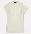 Nili Lotan Normandy Shirred Cotton Blouse