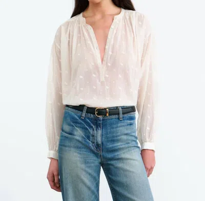 Nili Lotan Embroidered Voile Neville Blouse In Ivory In Multi