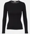 Nili Lotan Emelie Cotton Jersey T-shirt In Schwarz