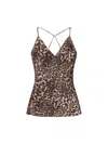 Nili Lotan Emile Cami" Top - Brown Animal Print In Animal Print