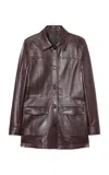 Nili Lotan Emmylou Leather Jacket In Burgundy