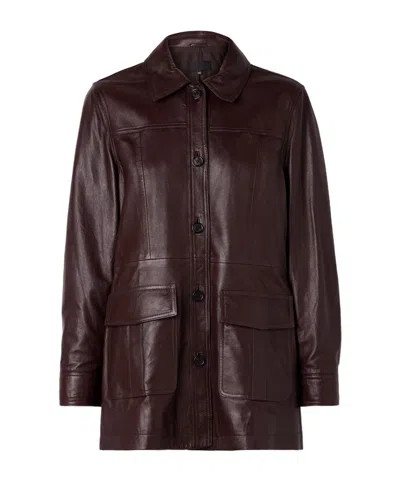 Nili Lotan Emmylou Paneled Leather Jacket In Burgundy