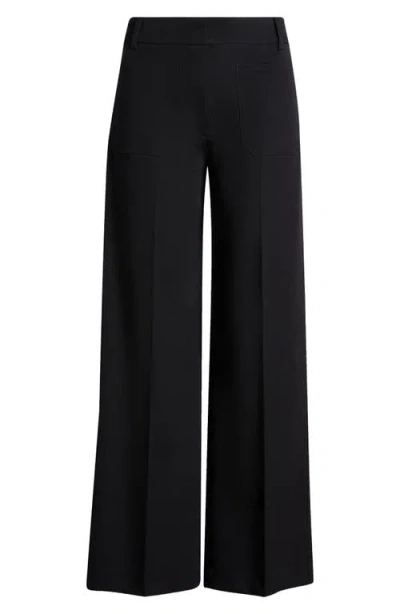 Nili Lotan Enya Wide Leg Wool Pants In Black