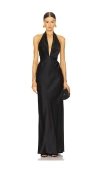 Nili Lotan Essy Silk Gown In 黑色