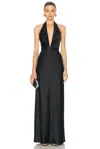 Nili Lotan Katie V-neck Gown In Black
