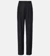 Nili Lotan Etienne Pleated Virgin Wool Pants In Black