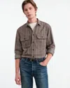 Nili Lotan Evander Shirt In Sand Plaid
