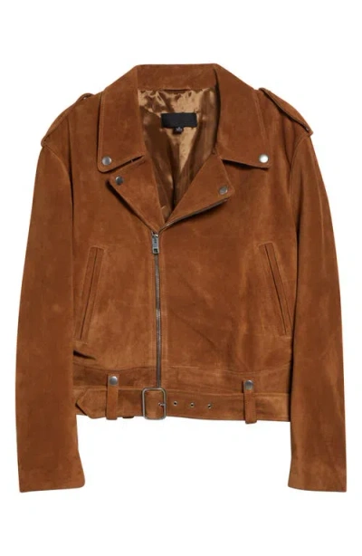 Nili Lotan Evel Zipper Motorcycle Jacket In Brown