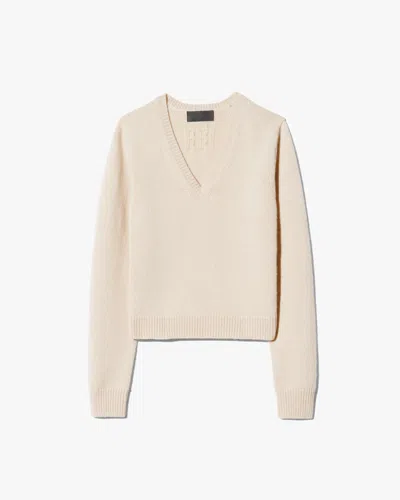 Nili Lotan Korina Ribbed Cashmere Sweater In Ivory