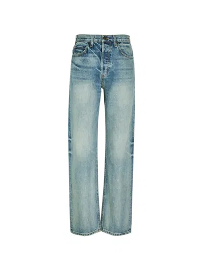 Nili Lotan Faded Straight-leg Jeans In Blue