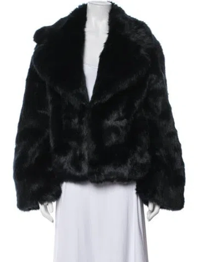 Pre-owned Nili Lotan Faux Fur Coat In Black