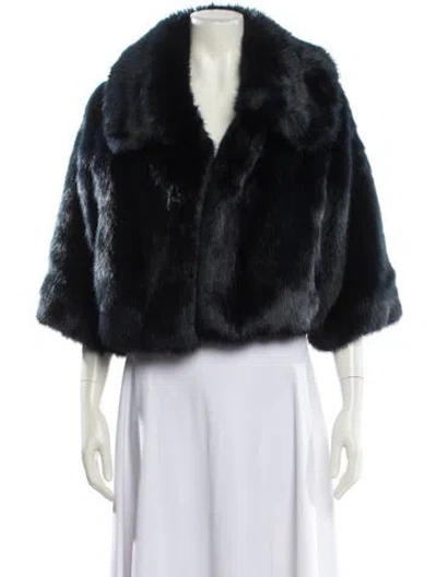 Pre-owned Nili Lotan Faux Fur Faux Fur Coat In Black