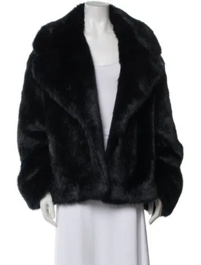 Pre-owned Nili Lotan Faux Fur Faux Fur Jacket In Black