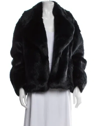 Pre-owned Nili Lotan Faux Fur Faux Fur Jacket In Black