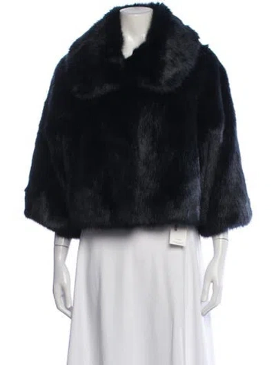 Pre-owned Nili Lotan Faux Fur Faux Fur Jacket In Black
