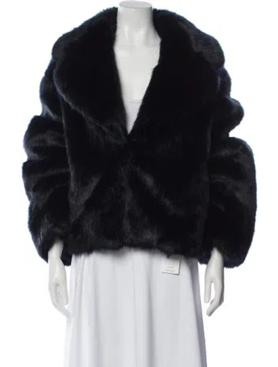 Pre-owned Nili Lotan Faux Fur Faux Fur Jacket In Blue