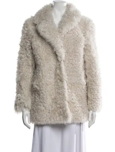 Pre-owned Nili Lotan Faux Fur Jacket In Neutrals