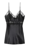 Nili Lotan Felicie Lace Silk Cami Top In Black
