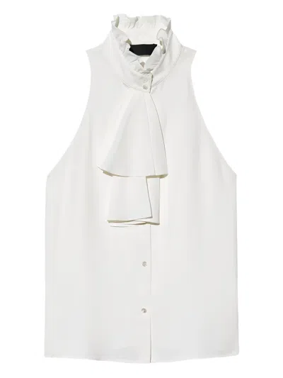 Nili Lotan Felton Ruffled-collar Blouse In White