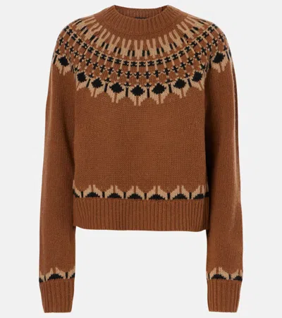 Nili Lotan Fern Fair Isle Wool Sweater In Caramel Fairisle
