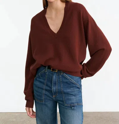 Nili Lotan Feron Sweater In Dark Rust In Burgundy