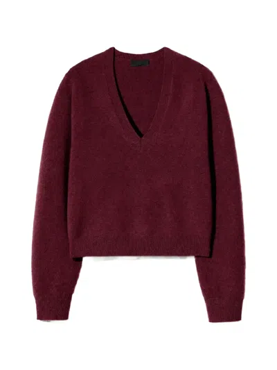 Nili Lotan Ferron Wool V-neck Sweater In Brown