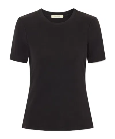 Nili Lotan Fitted Mid-sleeve T-shirt In Black