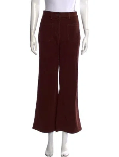 Pre-owned Nili Lotan Flared Pants In Burgundy