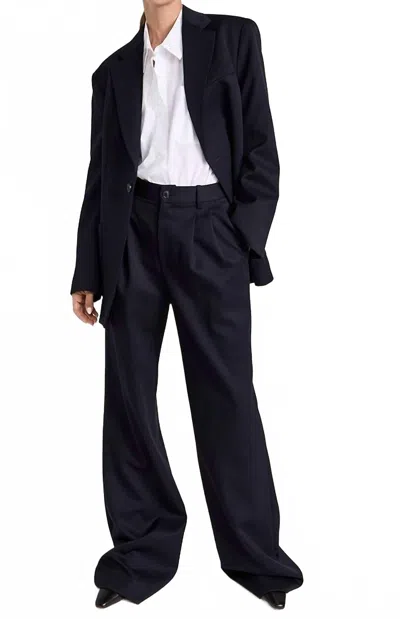 Nili Lotan Flavia Pleated Pant In Black In Blue
