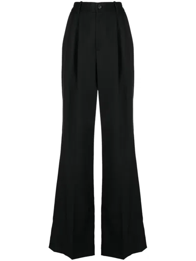 Nili Lotan Flavie Box-pleat Tailored Trousers In Schwarz