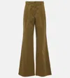 Nili Lotan Florence Cotton-blend Corduroy Flared Pants In Green