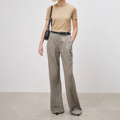Nili Lotan Flavie Cotton Linen Wide-leg Pants In Grey
