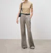 Nili Lotan Flavie Cotton Linen Wide-leg Pants In Grey