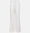 Nili Lotan Flavie Virgin Wool Wide-leg Pants In White