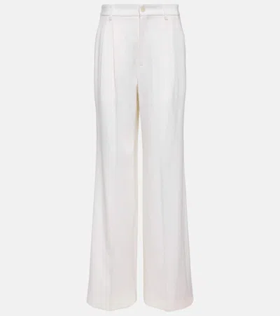 Nili Lotan Flavie Virgin Wool Wide-leg Pants In White