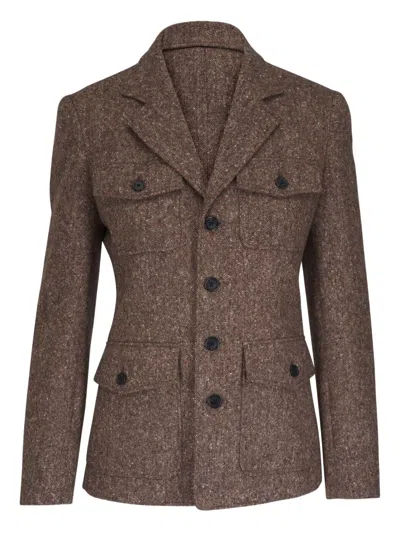 NILI LOTAN FLEUR BUTTON-UP FLAP-POCKET JACKET