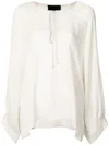 Nili Lotan Acadia Double Georgette Blouse In White