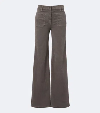 Nili Lotan Florence Corduroy Wide-leg Pants In Gray