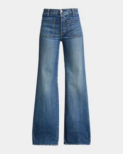 Nili Lotan Florence Denim Flare Jeans In Blue