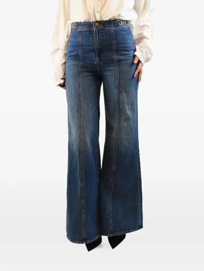 Pre-owned Nili Lotan Florence Flared Jeans In Blue