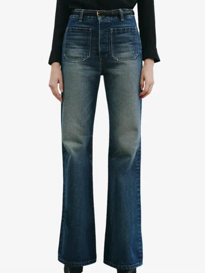 Nili Lotan Florence Flared Jeans In Simon Wash In Blue