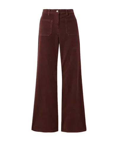 Nili Lotan Florence Flared Pants In Brown