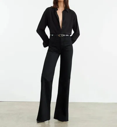 Nili Lotan Florence High-rise Flared Jeans In Black